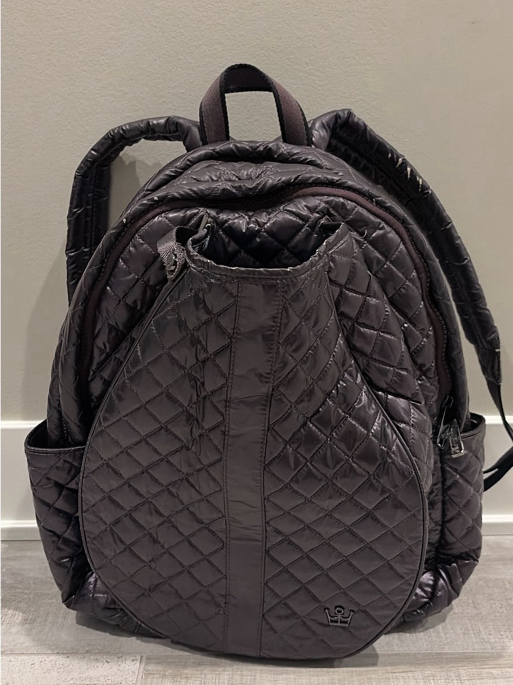 Oliver ThomasQuilted Puffer Tennis 24/7 Backpack in deep purple
